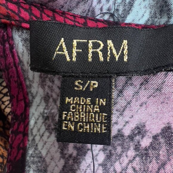 AFRM Women's Snake Ombre Cut-Out Back Smocked Waist Long Sleeves S/P NWT - Picture 10 of 15